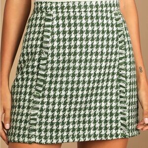 Green Houndstooth Skirt
